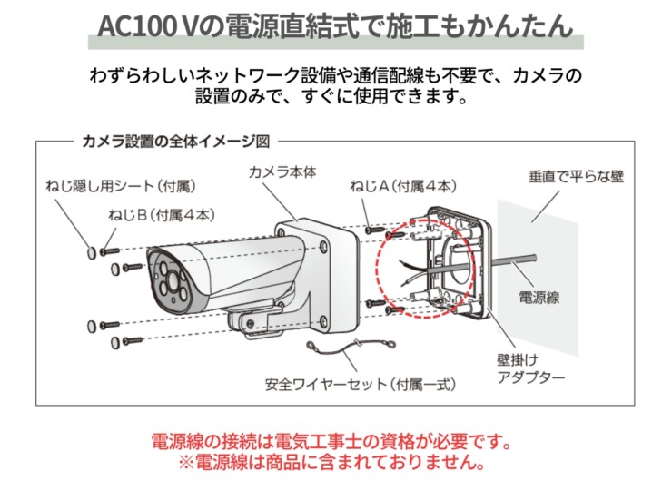 パナソニック おうちレコーダー VL-CA10X AC100Vの電源直結式