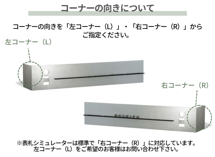 美濃クラフト ウォールアート表札 カバーサイン WAL-23 コーナーの向きについて