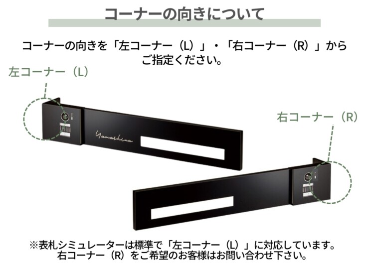 美濃クラフト ウォールアート表札 カバーサイン WAL-26 コーナーの向きについて