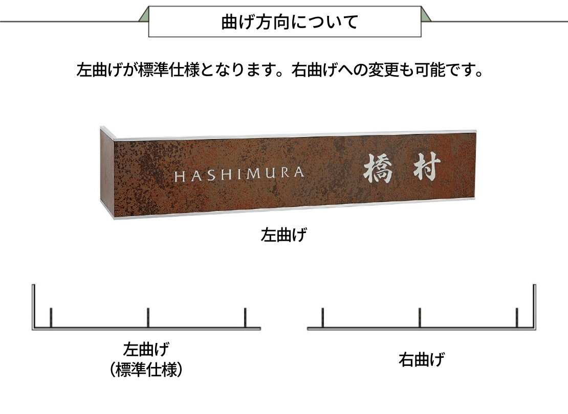 福彫 ウォールアクセントサイン ラグール 曲げ方向について