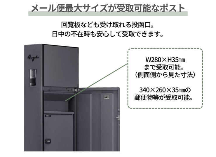 YKKAP 機能ポール オルフェス ポストユニット WMB-1 メール便最大サイズが受け取り可能なポスト