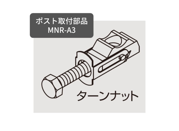 YKKAP ポスト取付部品 T10型～T14型 プリュードポストFX01,FX02,FX03型用 MNR-A3 アイキャッチ