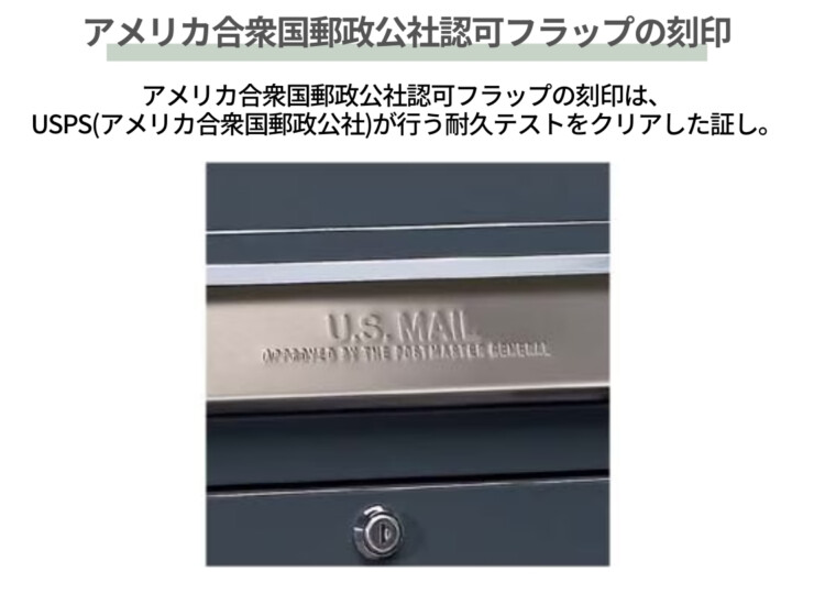 セキスイデザインワークス デザインポスト ボビUSA アメリカ合衆国郵政公社認可フラップの刻印