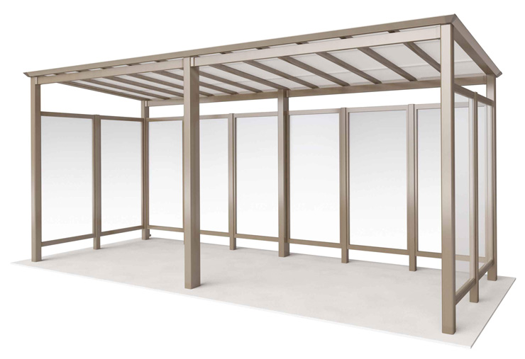 四国化成建材 CACOI（カコイ）ルーフタイプ 本体 ステンカラー ガラスパネル・ポリカ屋根 イメージ