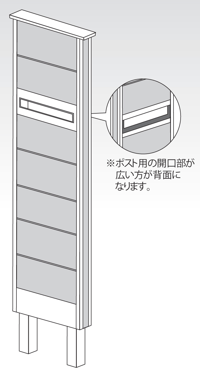 カーサDR450SUS埋込ポストタイプ 正面と背面