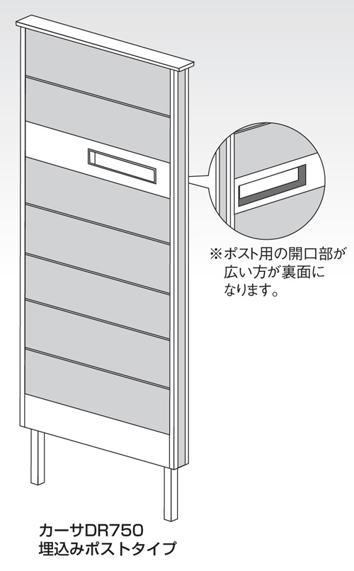 カーサDR750 SUS 埋込ポスト 正面