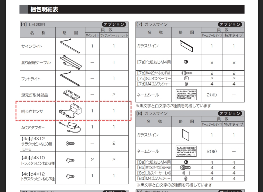 LIXIL 機能門柱FF 宅配ポスト前出し・後出し選択対応セット(LED照明セット)明るさセンサーについて