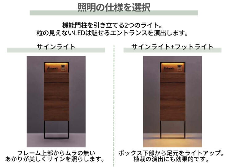 LIXIL 機能門柱FF 宅配ポスト前出し・後出し選択対応セット（LED照明セット）