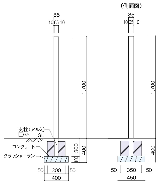 フォレスポール 85×1700 サイズ