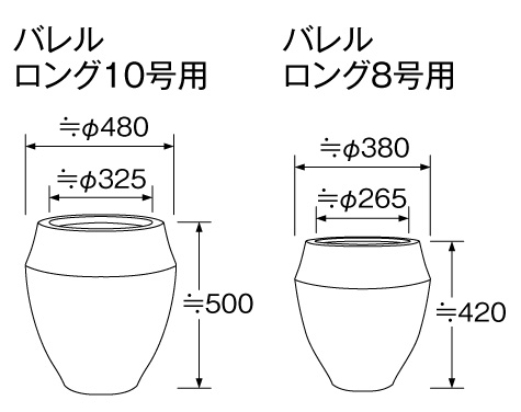 ガーデンバケット バレルロング サイズ