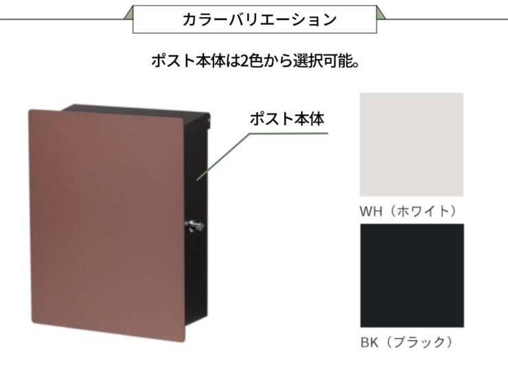 トーシンコーポレーション 壁掛けポスト キット（上入れ前出し）カラーバリエーション