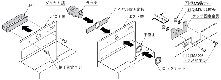 LIXIL エクスポスト口金タイプ ダイヤル錠