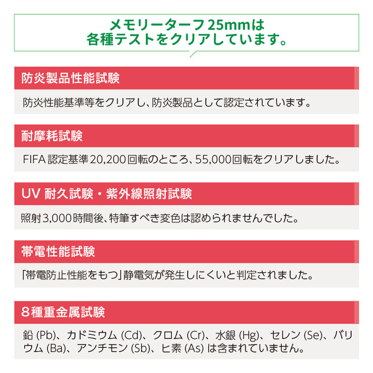 メモリーターフ25mm 各種テストのクリア