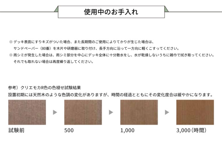 LIXIL DIY対応ウッドデッキ Module Garden（モジュールガーデン）使用中のお手入れ