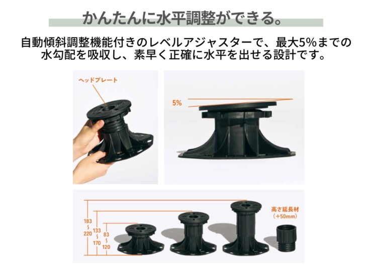 LIXIL DIY対応ウッドデッキ Module Garden（モジュールガーデン）かんたんに水平調整が出来る
