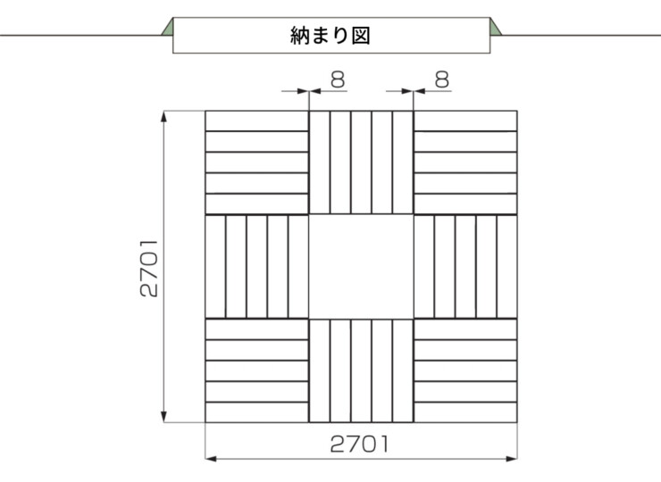 LIXIL DIY対応ウッドデッキ Module Garden（モジュールガーデン）セットPLAN13 納まり図