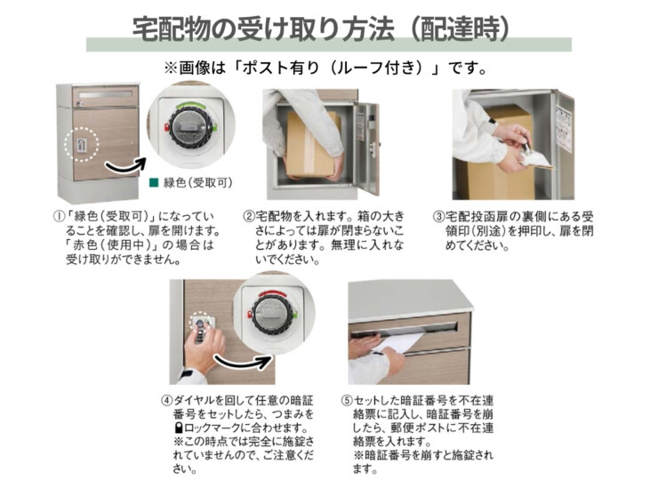 ユニソン リピットDB 宅配物の受け取り方法