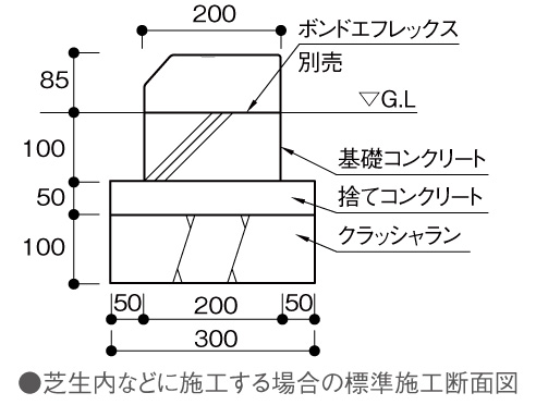 パーキングブロック 標準施工断面図