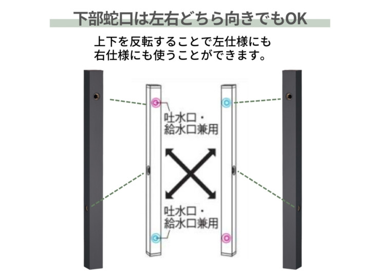 ユニソン スプレスタンド60ソリッド 左右仕様 BED. 下部蛇口は左右どちら向きでもOK