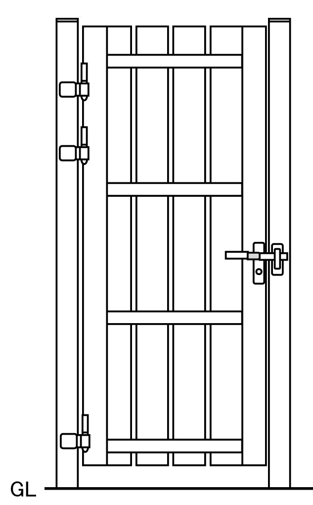 タテイタスタイル門扉 タイプA　裏面