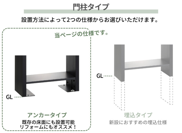 ユニソン ヴィコDB門柱スタンドアンカータイプ 門柱タイプ