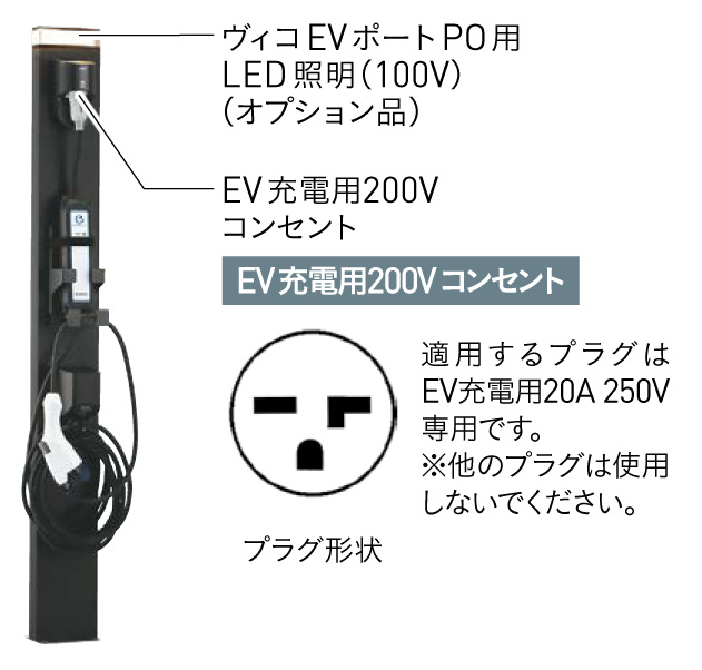 ユニソン ヴィコEVポートPO タイプ1埋込仕様150×1400 ポールライトとしても