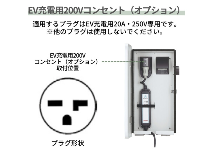 ユニソン ヴィコEVポート WH EV充電用200Vコンセントオプション