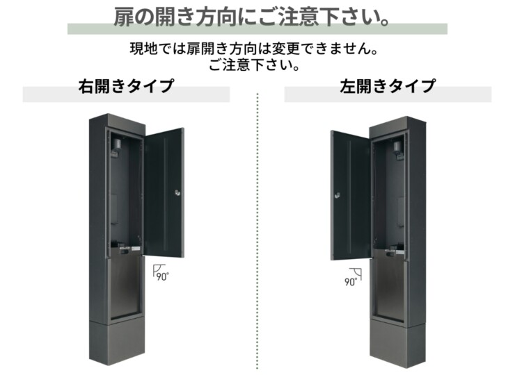 ユニソン ヴィコEVポートⅡ 扉の開き方向にご注意下さい