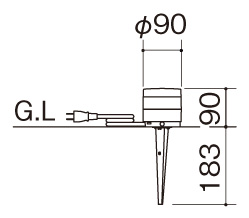 エクステリアライトGLD1型 据付図