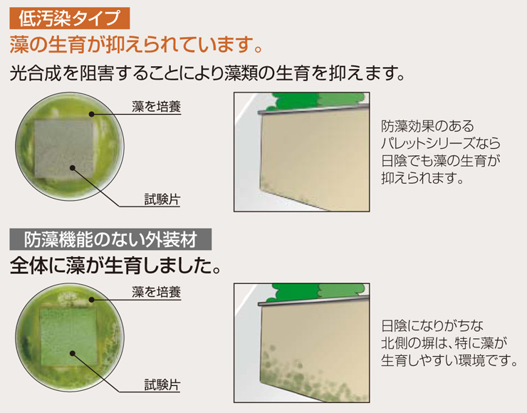 パレットCXローラー塗りタイプ 防藻効果