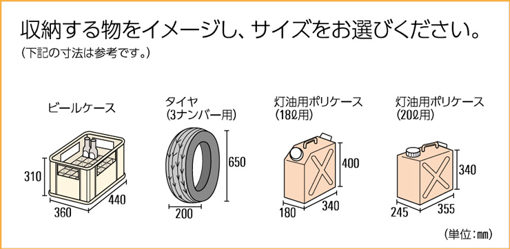 小型物置DM-GY 入れるもの