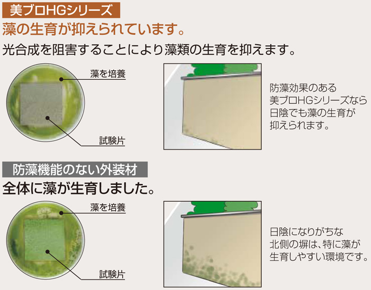 美ブロシルキーHG 防藻効果