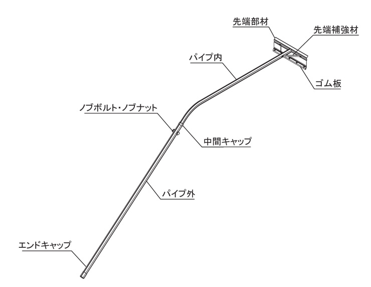 雪おろし棒 各部名称